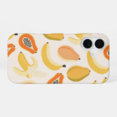 Coque iPhone 16 Vintage Banana & Papaya Pattern (Verso Horizontal)