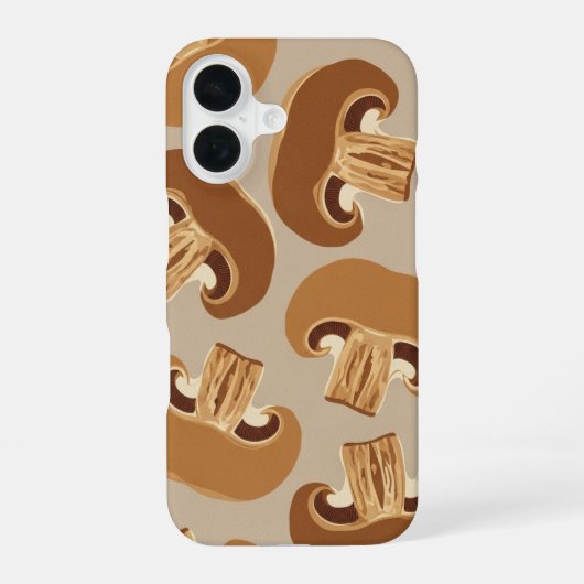 Coque iPhone 16 Vintage Brown Mushroom Slice Pattern (Verso)