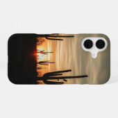 Coque iPhone 16 Vintage Cactus at Sunset (Verso Horizontal)