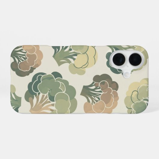 Coque iPhone 16 Vintage Cauliflower Pattern (Verso Horizontal)