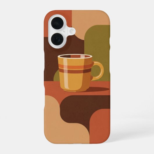 Coque iPhone 16 Vintage Coffee Cup Poster (Verso)