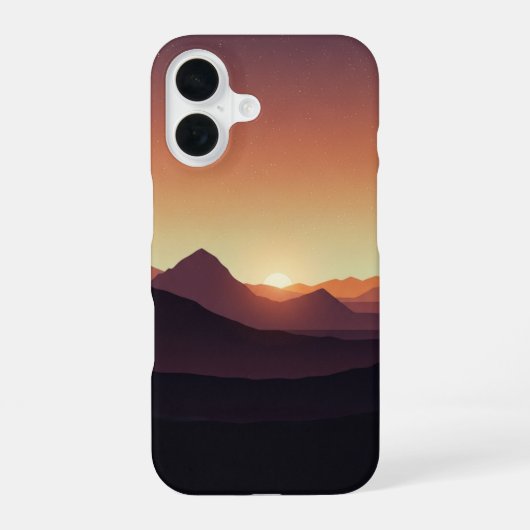 Coque iPhone 16 Vintage Desert Mountains at Sunrise (Verso)