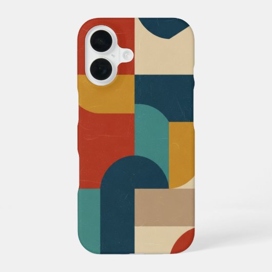 Coque iPhone 16 Vintage Geometric Block Stack (Verso)