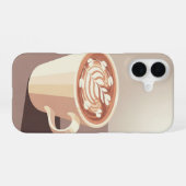 Coque iPhone 16 Vintage Latte Art (Verso Horizontal)