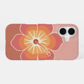 Coque iPhone 16 Vintage Minimal Hibiscus (Verso Horizontal)