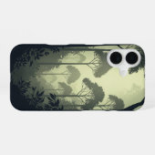 Coque iPhone 16 Vintage Misty Tropical Forest (Verso Horizontal)