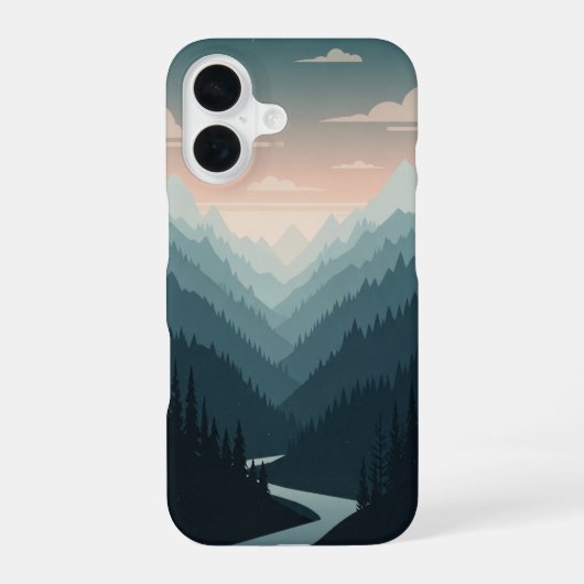Coque iPhone 16 Vintage Mountain Valley (Verso)