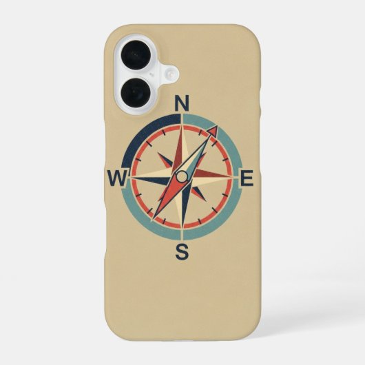 Coque iPhone 16 Vintage Nautical Compass (Verso)