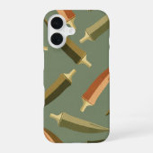 Coque iPhone 16 Vintage Okra Pattern (Verso)