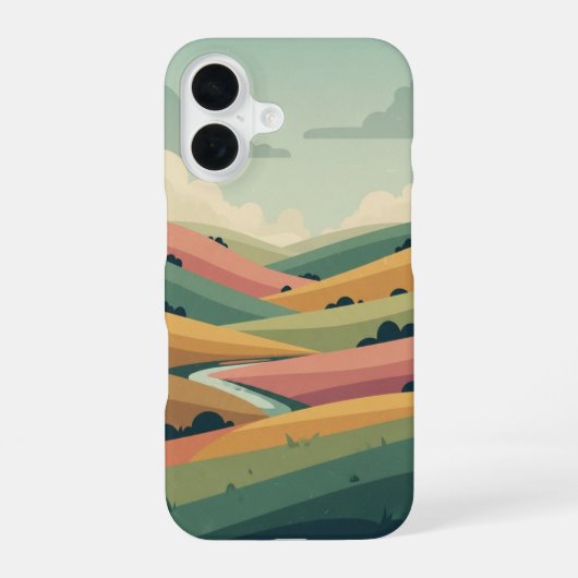 Coque iPhone 16 Vintage Pastoral Valley (Verso)