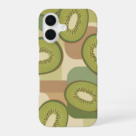 Coque iPhone 16 Vintage Pattern with Stylized Kiwis (Verso)
