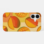Coque iPhone 16 Vintage Pattern with Stylized Mangoes (Verso Horizontal)