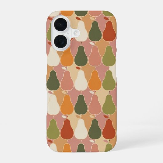 Coque iPhone 16 Vintage Pattern with Stylized Pears (Verso)
