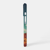 Coque iPhone 16 Vintage Planet Behind the Cliffs (Côté gauche)