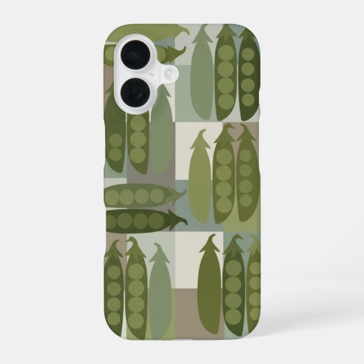 Coque iPhone 16 Vintage Snap Pea Pattern (Verso)