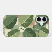 Coque iPhone 16 Vintage Spinach Leaf Pattern (Verso Horizontal)