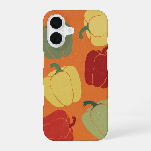 Coque iPhone 16 Vintage Stylized Bell Pepper Pattern (Verso)
