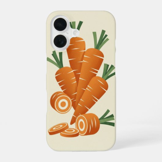 Coque iPhone 16 Vintage Stylized Carrots (Verso)