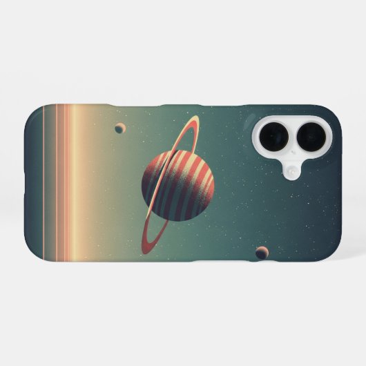 Coque iPhone 16 Vintage Stylized Planet (Verso Horizontal)