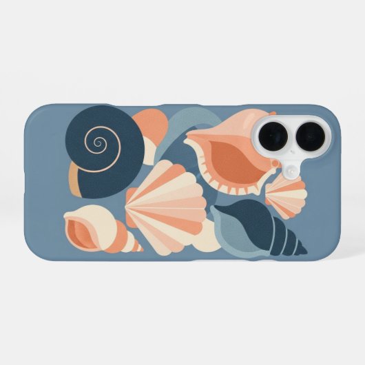 Coque iPhone 16 Vintage Stylized Seashell (Verso Horizontal)