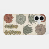Coque iPhone 16 Vintage Stylized Succulents (Verso Horizontal)