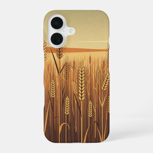 Coque iPhone 16 Vintage Stylized Wheat Field (Verso)
