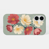 Coque iPhone 16 Vintage Stylized Wild Roses (Verso Horizontal)