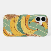 Coque iPhone 16 Vintage Tropical Banana Pattern (Verso Horizontal)