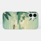Coque iPhone 16 Vintage Tropical Lagoon (Verso Horizontal)