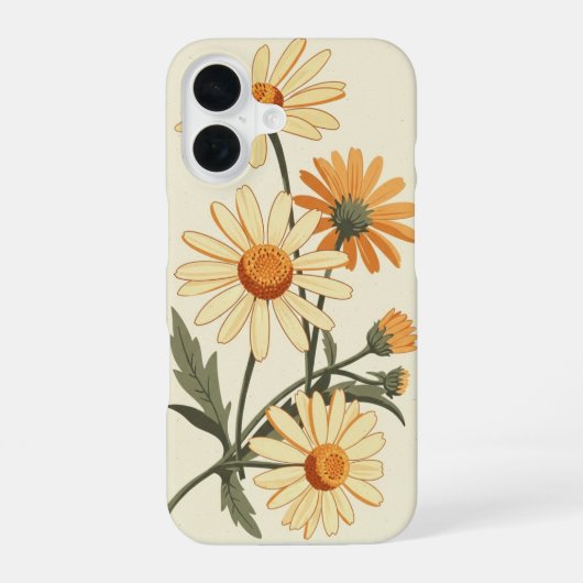 Coque iPhone 16 Vintage Wild Daisies (Verso)