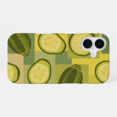 Coque iPhone 16 Vintage Zucchini Slice Pattern (Verso Horizontal)