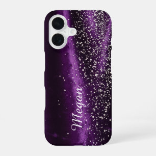 Coque iPhone 16 Violet et diamants - Sublime Presque Invisible