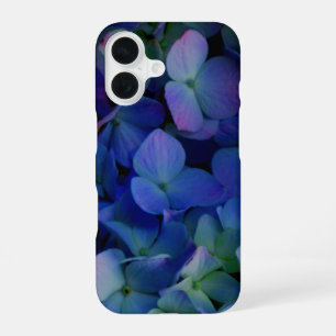 Coque iPhone 16 Violet pourpre rose bleu hortensias fleur floral
