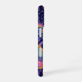 Coque iPhone 16 Violet Rose Paisley (Côté droit)