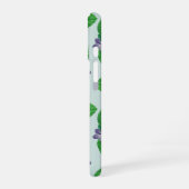 Coque iPhone 16 Violets sur bleu verre de mer (Côté gauche)