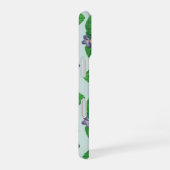 Coque iPhone 16 Violets sur bleu verre de mer (Côté droit)