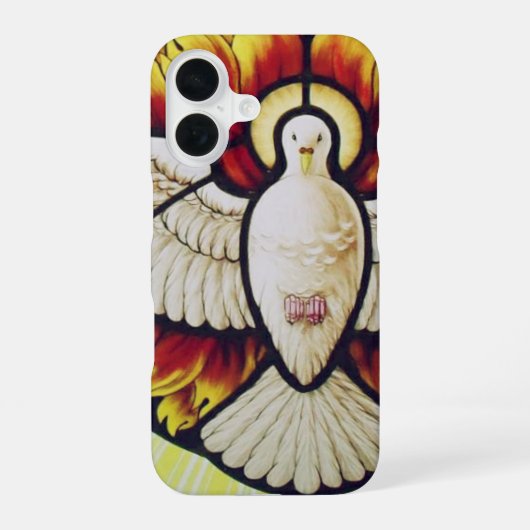 Coque iPhone 16 vitrail de la colombe du Saint-Esprit (Verso)