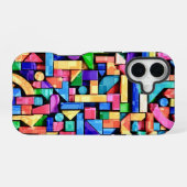 Coque iPhone 16 Vivid Geometric Flow (Verso Horizontal)