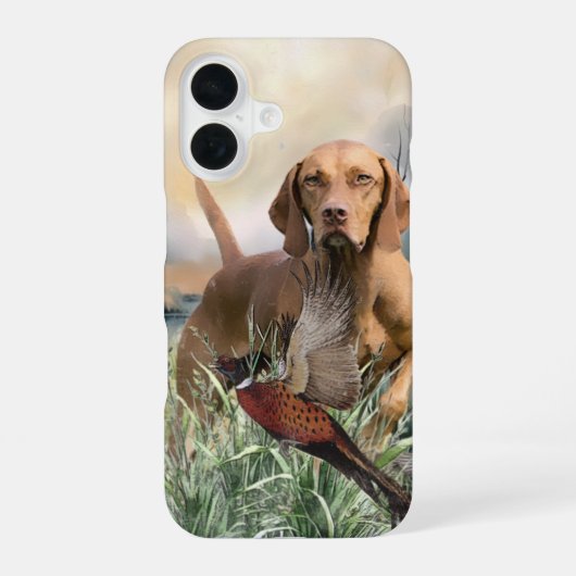 Coque iPhone 16 Vizsla & faisan (Verso)