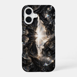 Coque iPhone 16 Voile Brisé de Lumière - Luxe Or Noir