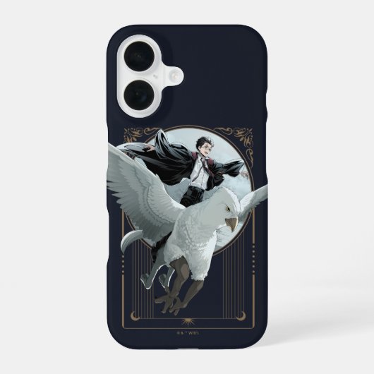 Coque iPhone 16 Vol Anime HARRY POTTER™ avec Buckbeak (Verso)