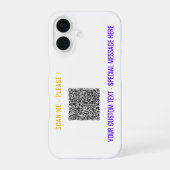 Coque iPhone 16 Votre exemple de boîtier iPhone avec code QR Texte (Verso)