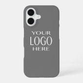 Coque iPhone 16 Votre logo | Simple Logo Remplacement/Gray iPhone  (Verso)