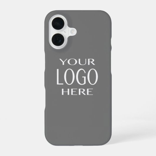Coque iPhone 16 Votre logo | Simple Logo Remplacement/Gray iPhone  (Verso)