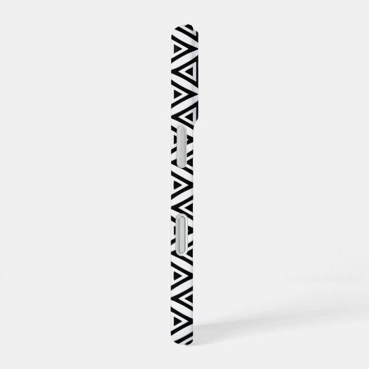 Coque iPhone 16 Votre nom Crisp Triangle noir et blanc Motif (Côté droit)