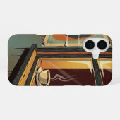 Coque iPhone 16 Vue de café rétro cosy (Verso Horizontal)