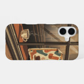 Coque iPhone 16 Vue de la fenêtre du café (Verso Horizontal)