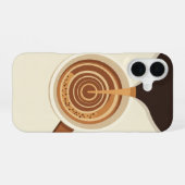 Coque iPhone 16 Vue supérieure d'un espresso vintage (Verso Horizontal)