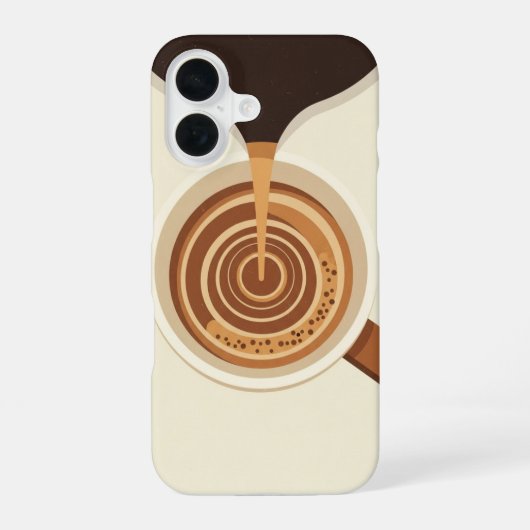 Coque iPhone 16 Vue supérieure d'un espresso vintage (Verso)