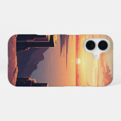 Coque iPhone 16 Vue vintage des falaises maritimes (Verso Horizontal)